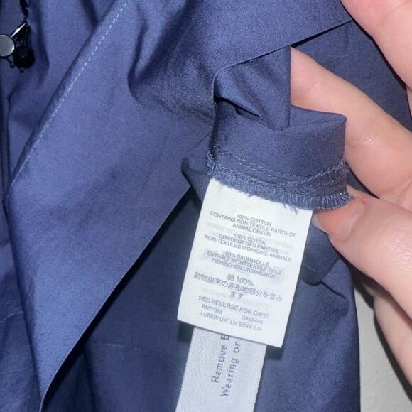 J. Crew Perfect Embellished Peasant Blouse Navy Blue/Black Size Medium A-Line - Picture 6 of 7